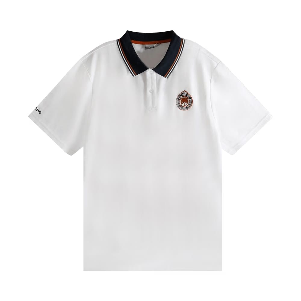 Malbon Fairway Oak Wood Polo Shirt White