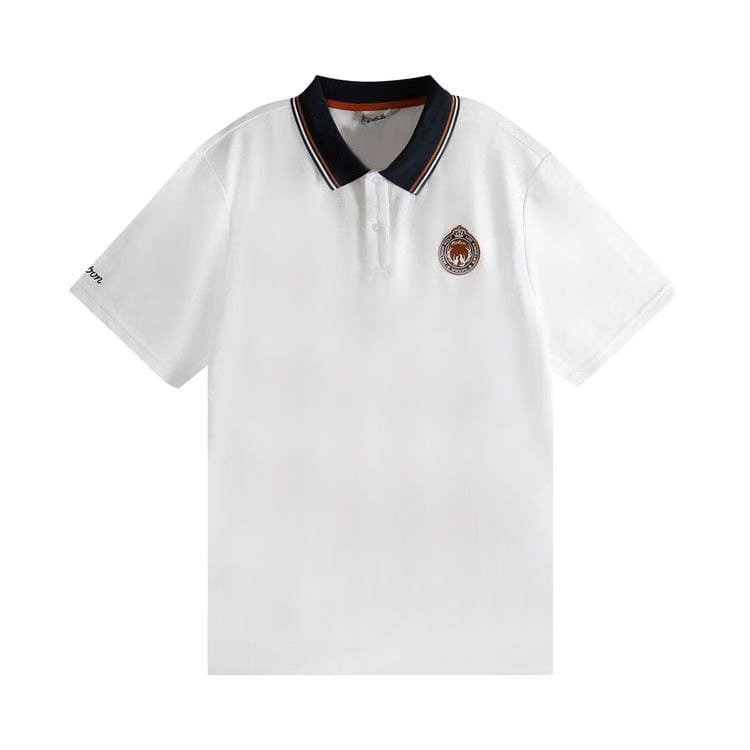 Malbon Fairway Oak Wood Polo Shirt White
