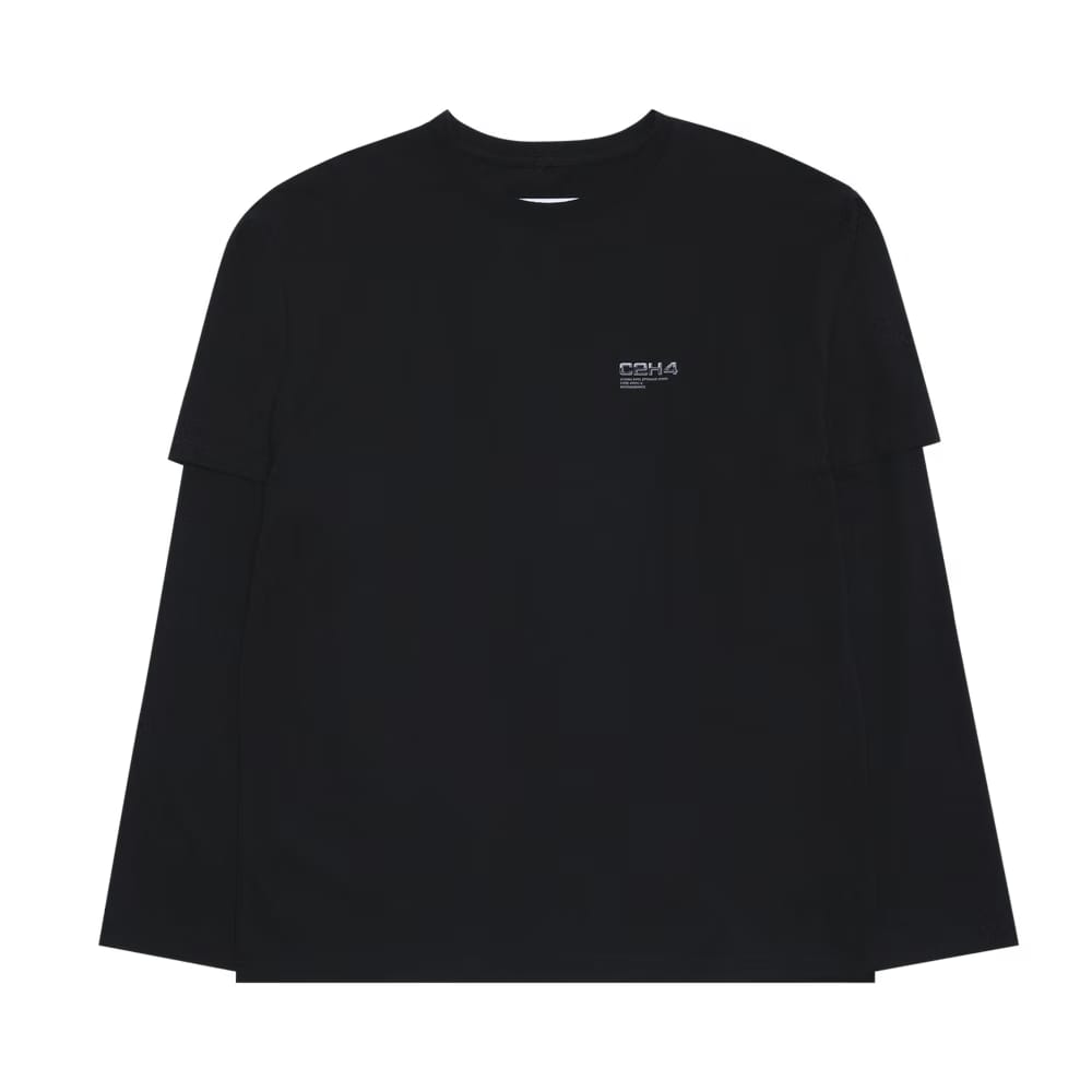 C2H4 Double Layered Long-Sleeve T-Shirt Black