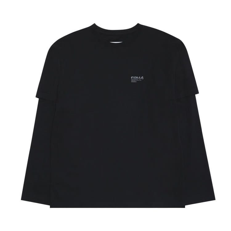 C2H4 Double Layered Long-Sleeve T-Shirt Black