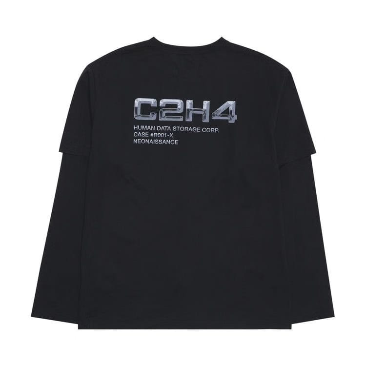 C2H4 Double Layered Long-Sleeve T-Shirt Black