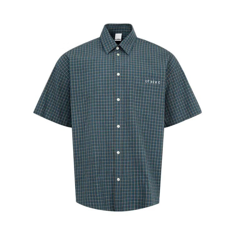 le PÈRE Detached Sleeve Fun Shirt Blue Check