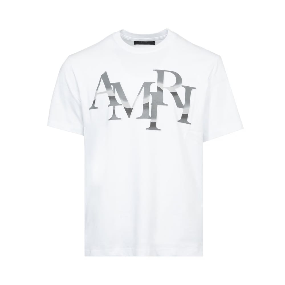 Amiri Staggered Chrome T-Shirt White