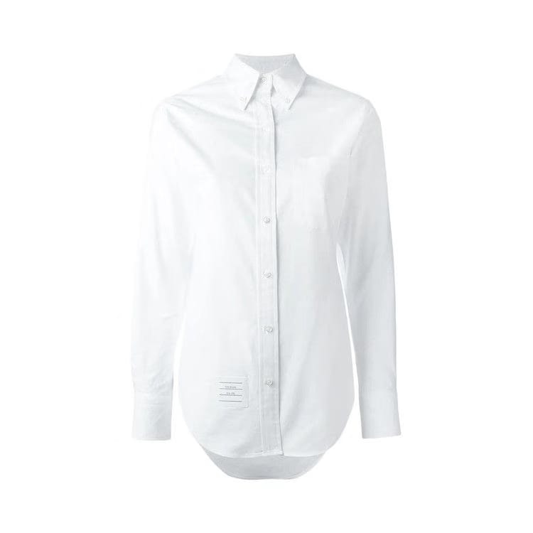 Thom Browne Button Down PC Long-Sleeve Shirt White