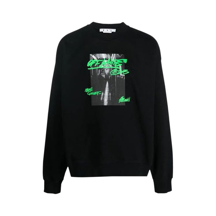 Off-White Metro Type Skate Crewneck Black/Green