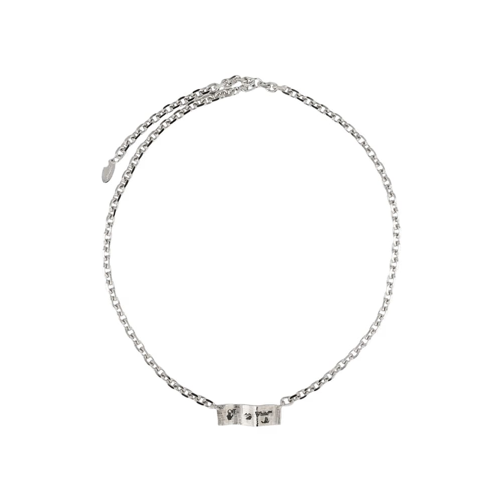 Off-White Swimming Logo Necklace Silver