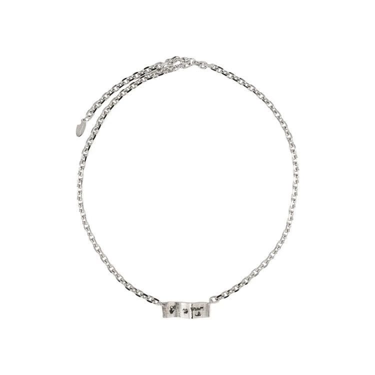 Off-White Swimming Logo Necklace Silver