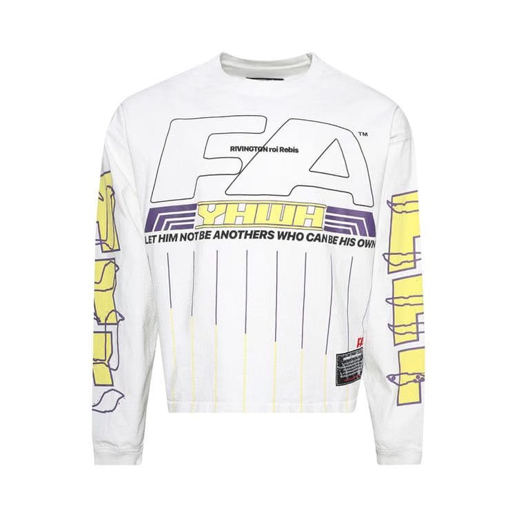 RIVINGTON roi Rebis His Own Racing Long-Sleeve T-Shirt Optic White
