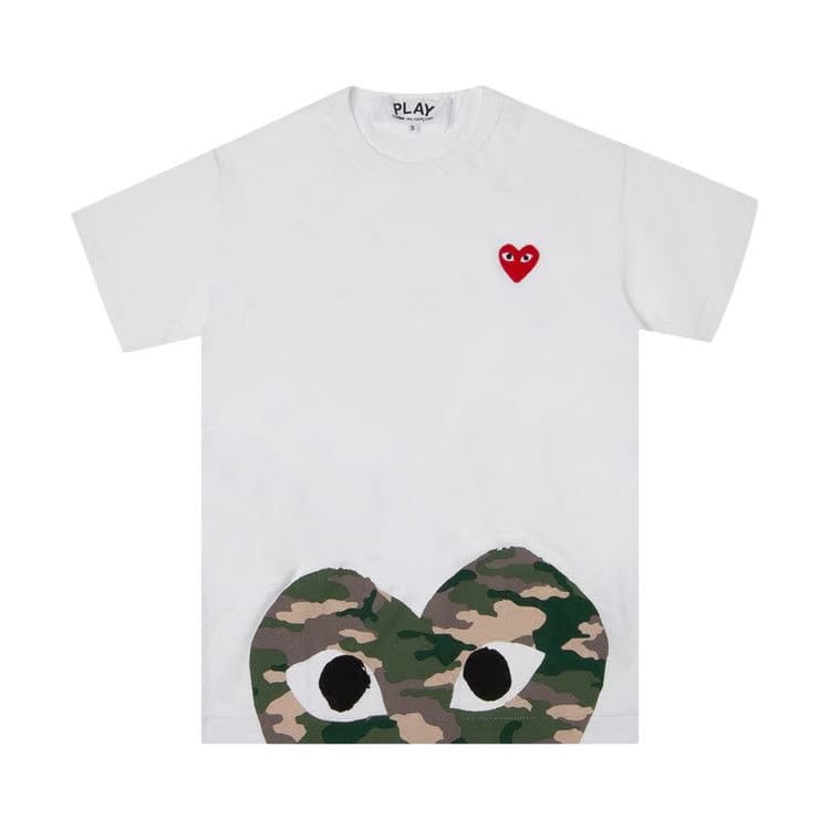 Comme des Garçons PLAY Bottom Camouflage Heart T-Shirt White