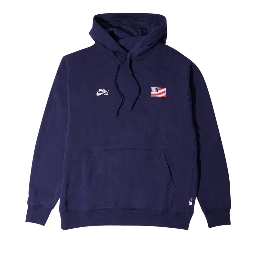 Nike SB Team USA Fleece Pullover Hoodie Obsidian/White