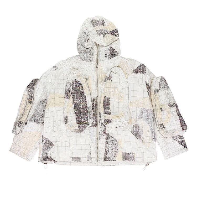 Who Decides War Tweed Patchwork Window Hoodie White