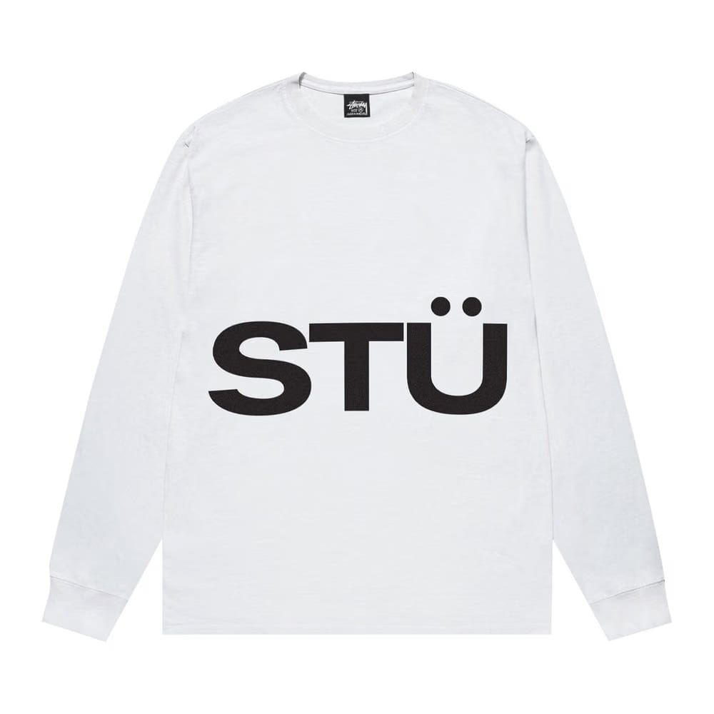 Stussy All Caps Long-Sleeve T-Shirt White