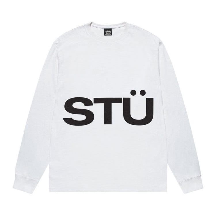 Stussy All Caps Long-Sleeve T-Shirt White