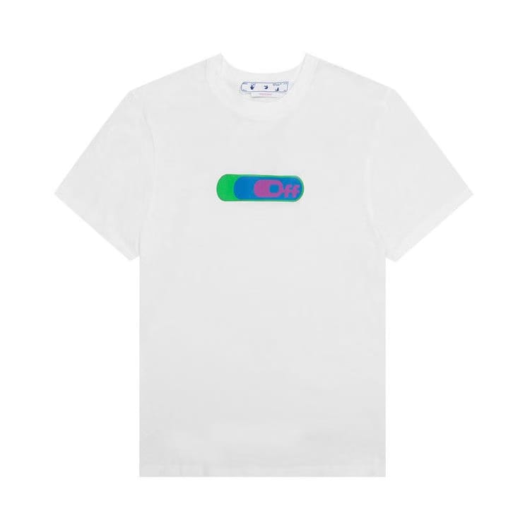 Off-White High Weed Slim Shorts-Sleeve T-Shirt White/Green