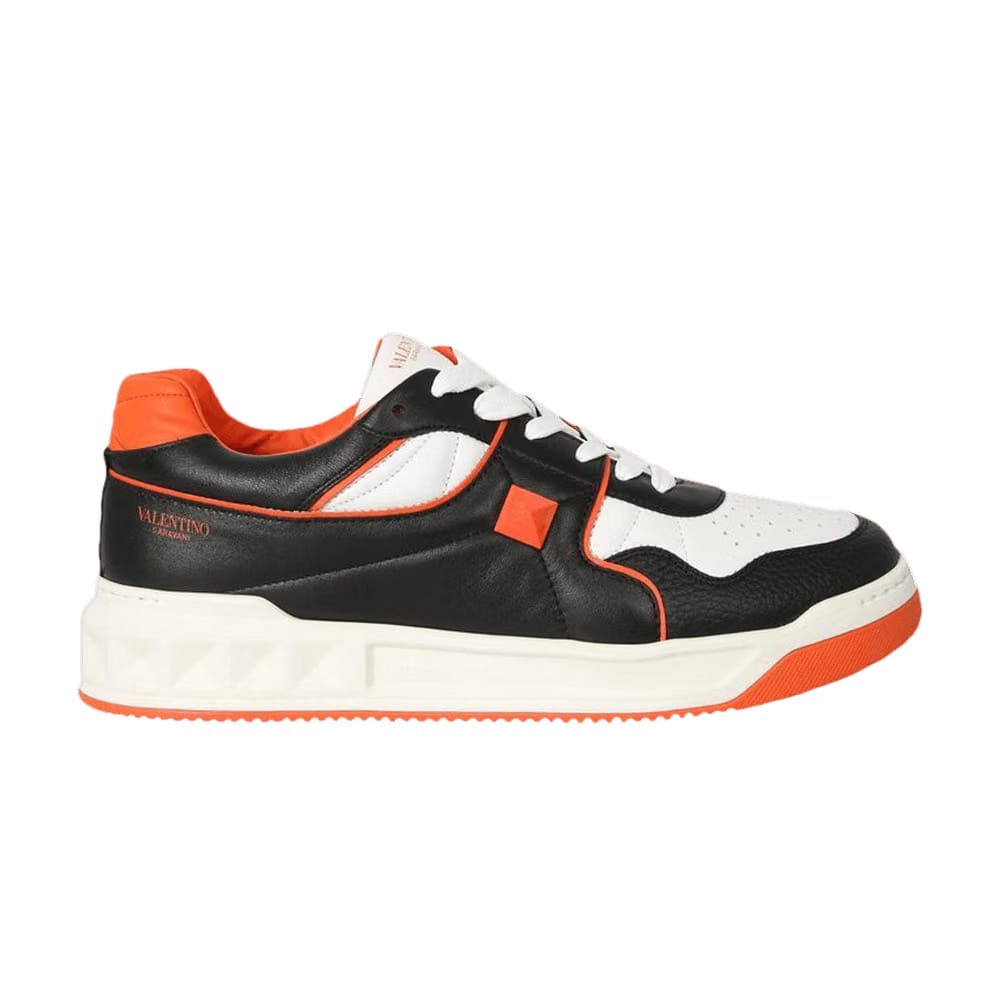 Valentino One Stud Low Black Orange
