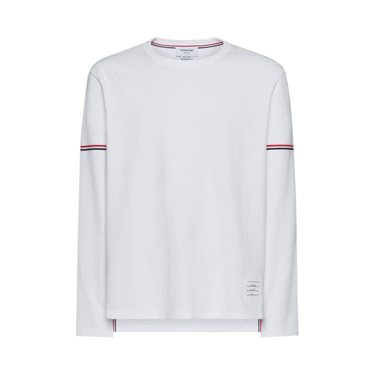 Thom Browne Rugby Fit Long-Sleeve T-Shirt in Cotton Interlock White