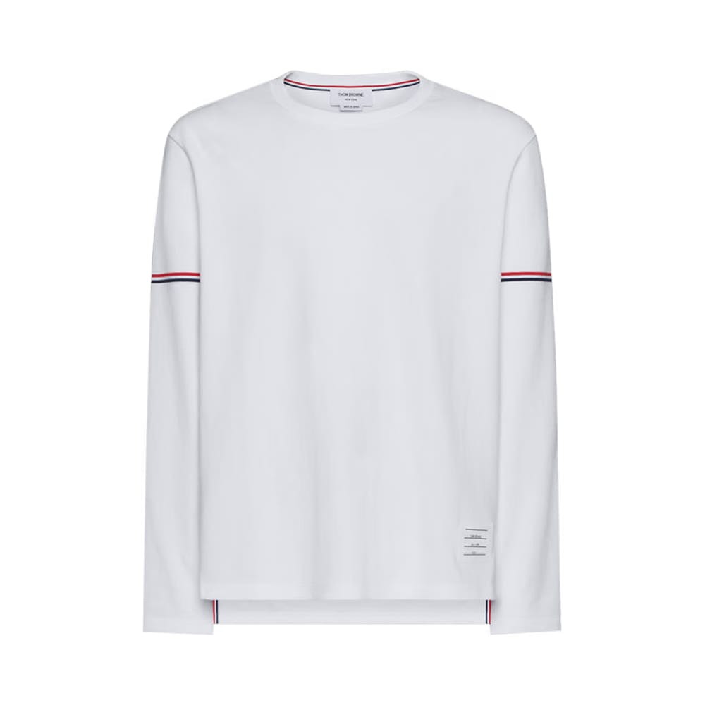 Thom Browne Rugby Fit Long-Sleeve T-Shirt in Cotton Interlock White