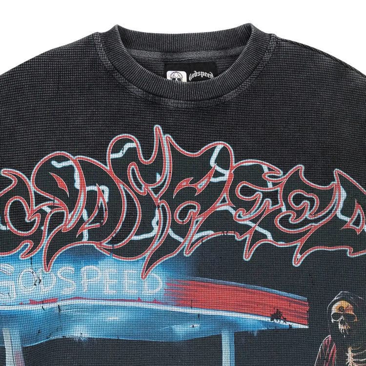 Godspeed Pit Stop Thermal Long-Sleeve T-Shirt Grey Wash