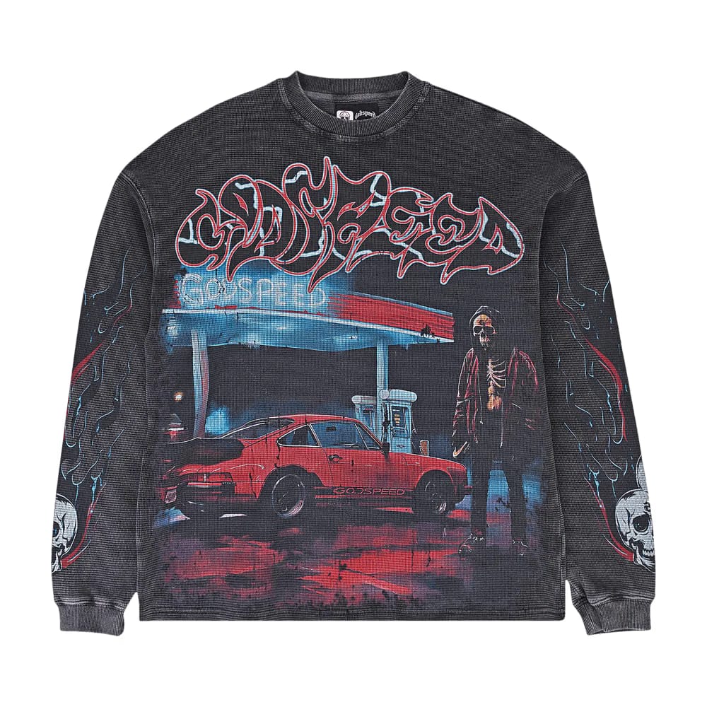 Godspeed Pit Stop Thermal Long-Sleeve T-Shirt Grey Wash