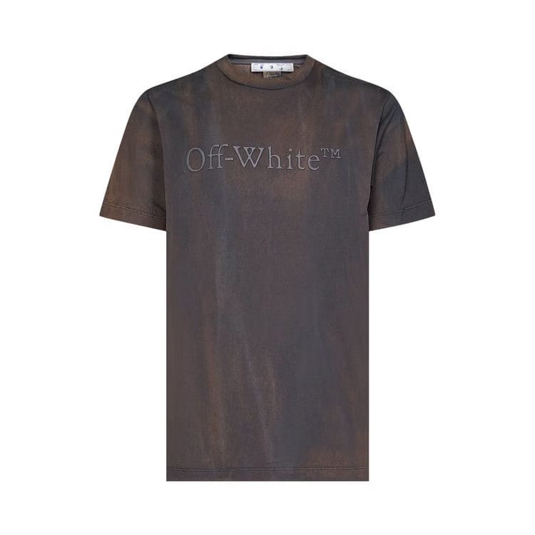 Off-White Bookish Land Slim Shorts-Sleeve T-Shirt Petrol