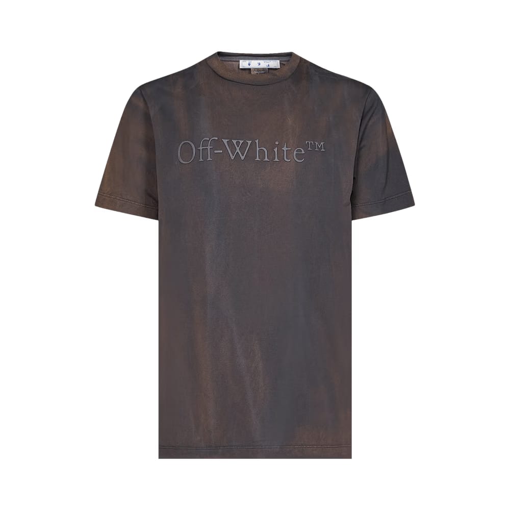 Off-White Bookish Land Slim Shorts-Sleeve T-Shirt Petrol