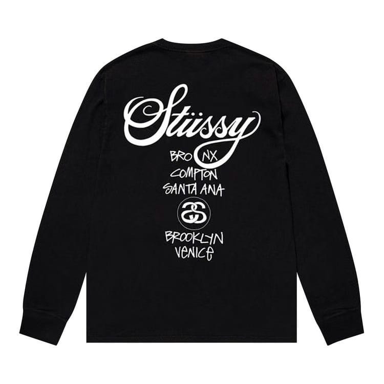 Stussy World Tour Long-Sleeve T-Shirt Black