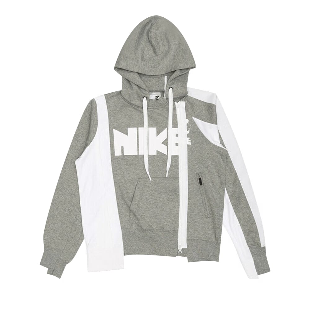 Nike x Sacai Double-Zip Hoodie Dark Grey Heather/White