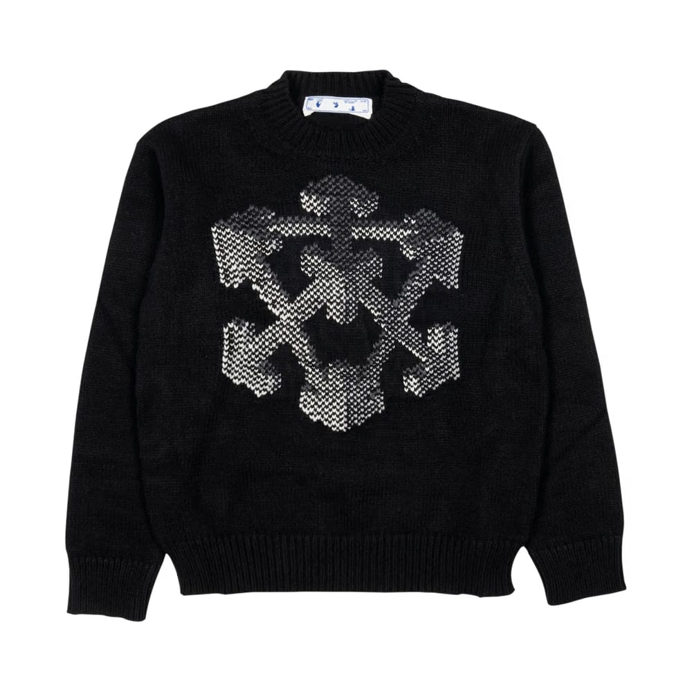 Off-White 3D Arrow Chunky Knit Crewneck Black/Grey