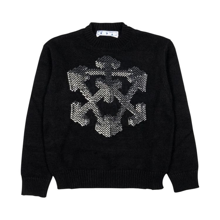 Off-White 3D Arrow Chunky Knit Crewneck Black/Grey