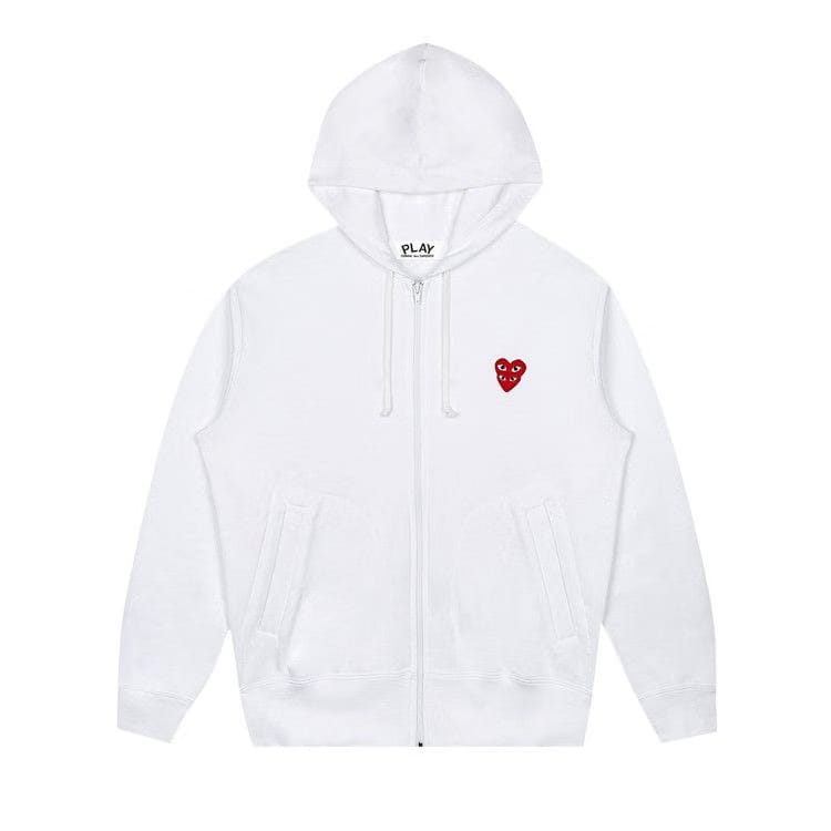 Comme des Garçons PLAY Zip Hoodie White
