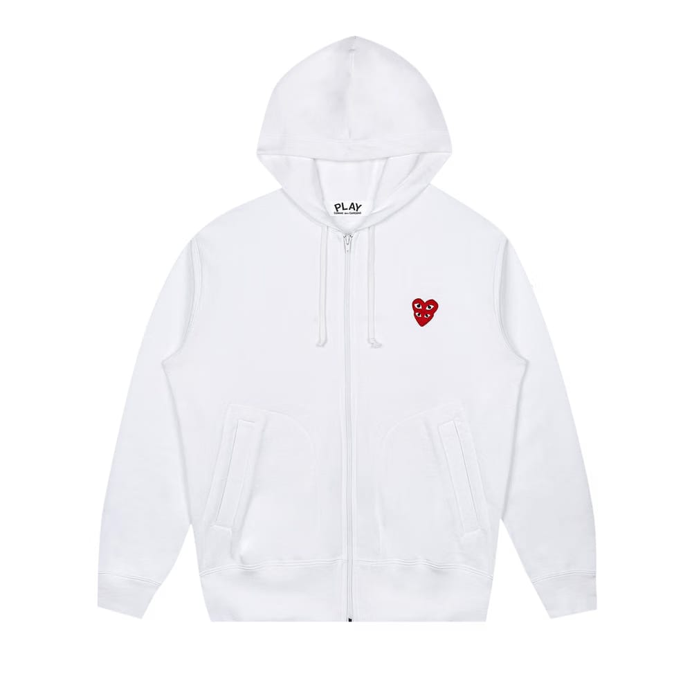 Comme des Garçons PLAY Zip Hoodie White