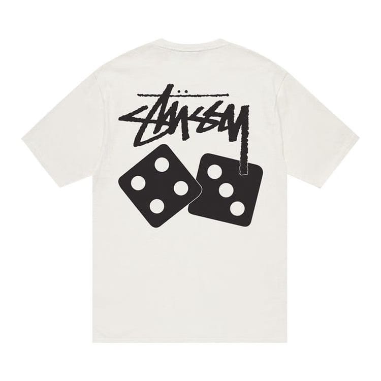 Stussy Dice Pigment Dyed T-Shirt White