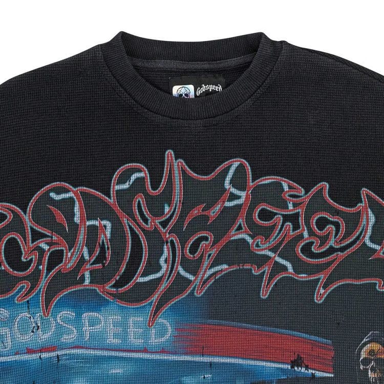 Godspeed Pit Stop Thermal Long-Sleeve T-Shirt Black Wash