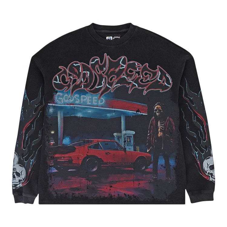 Godspeed Pit Stop Thermal Long-Sleeve T-Shirt Black Wash