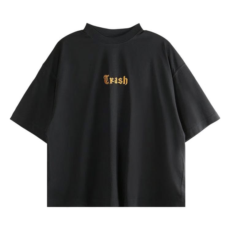 Vetements Trash Embroidered Regular T-Shirt Black