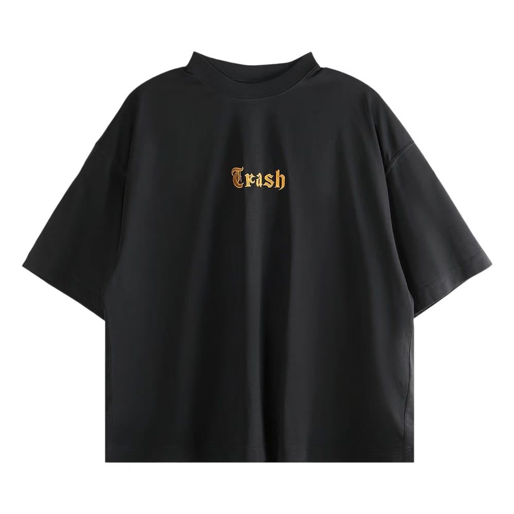 Vetements Trash Embroidered Regular T-Shirt Black