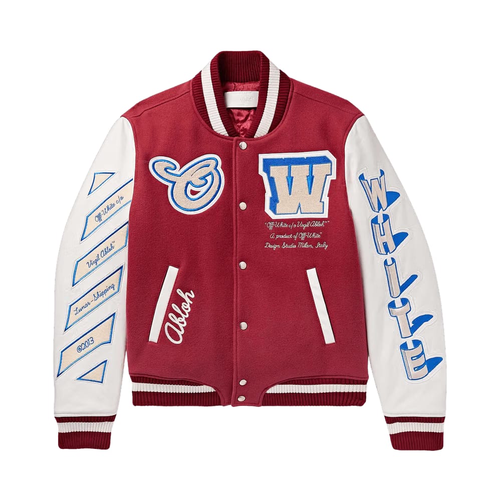 Off-White Onthego Lea Sle Varsity Jacket Red/Off White