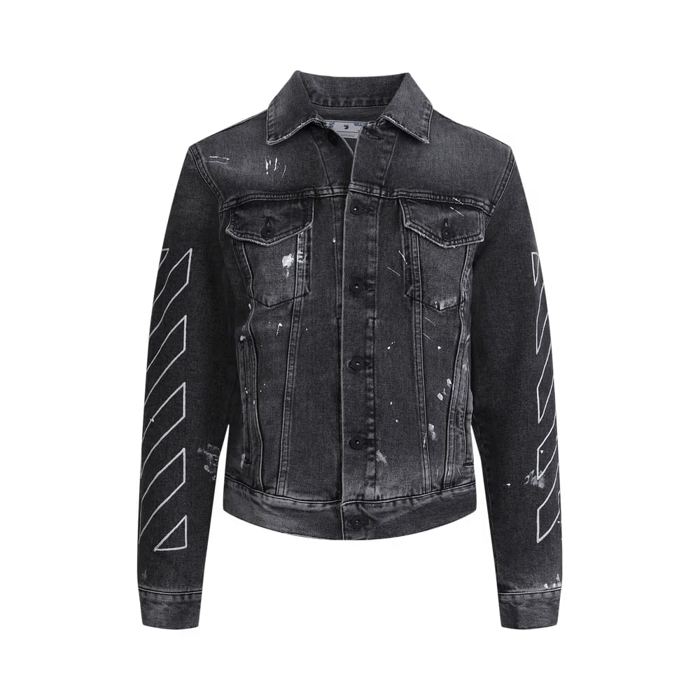 Off-White Diag Outline Paint Slim Jacket Grey