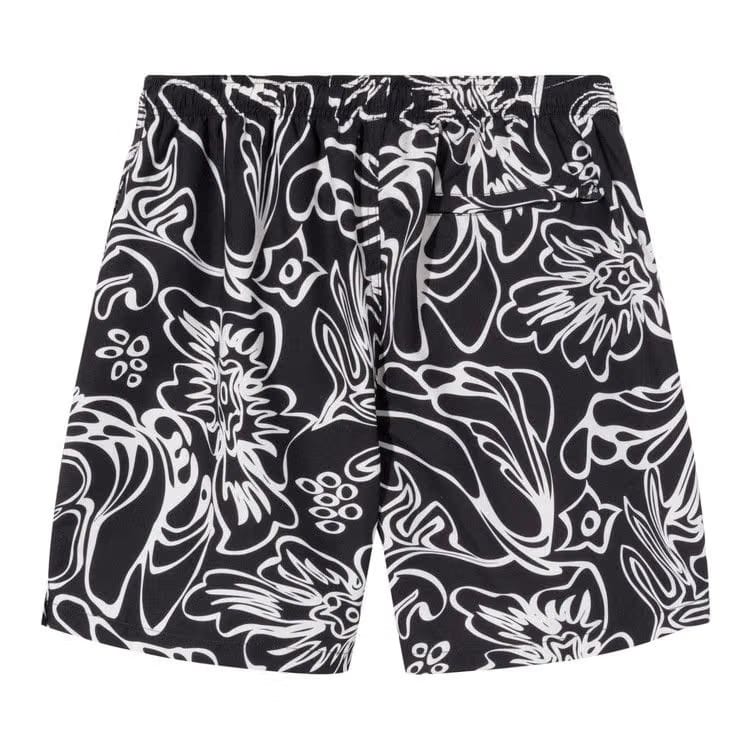 Stussy Wavy Hawaiian Water Shorts Black