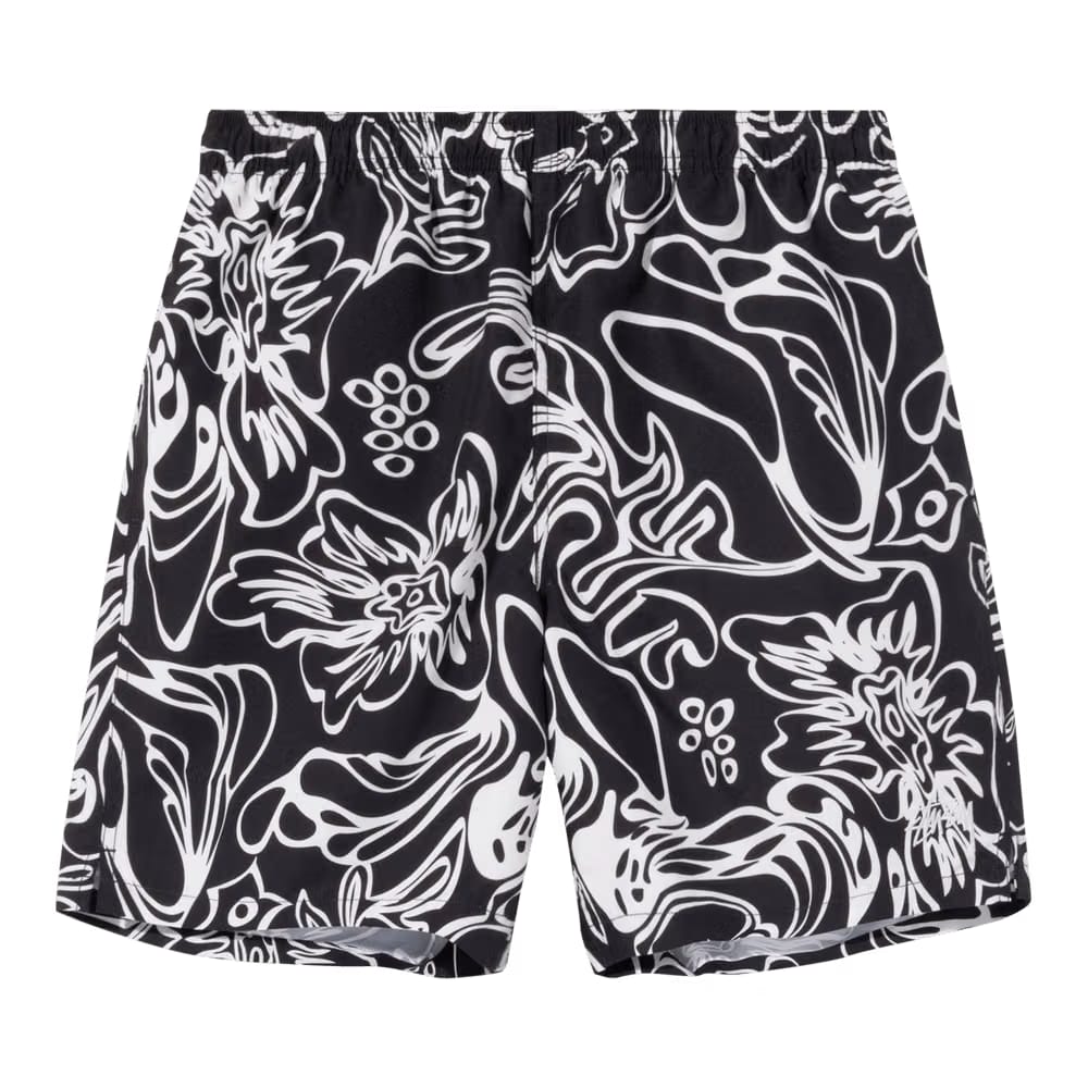 Stussy Wavy Hawaiian Water Shorts Black