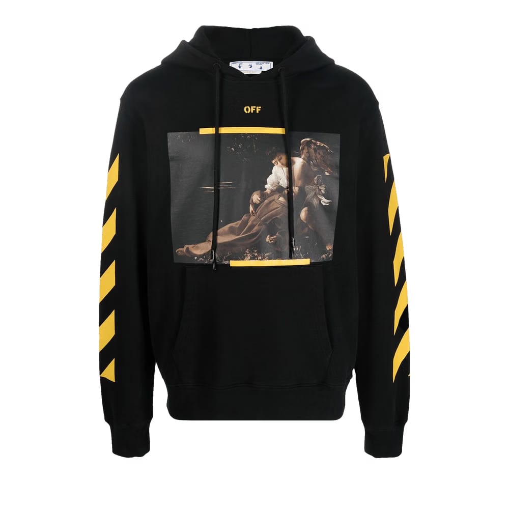 Off-White Diagonal Arrow Caravaggio St Fran Slim Hoodie Black/White