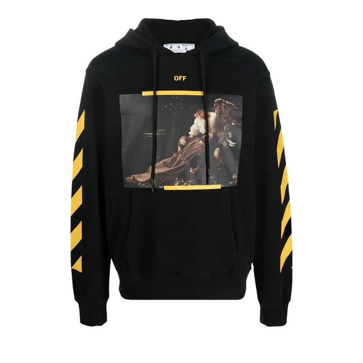 Off-White Diagonal Arrow Caravaggio St Fran Slim Hoodie Black/White