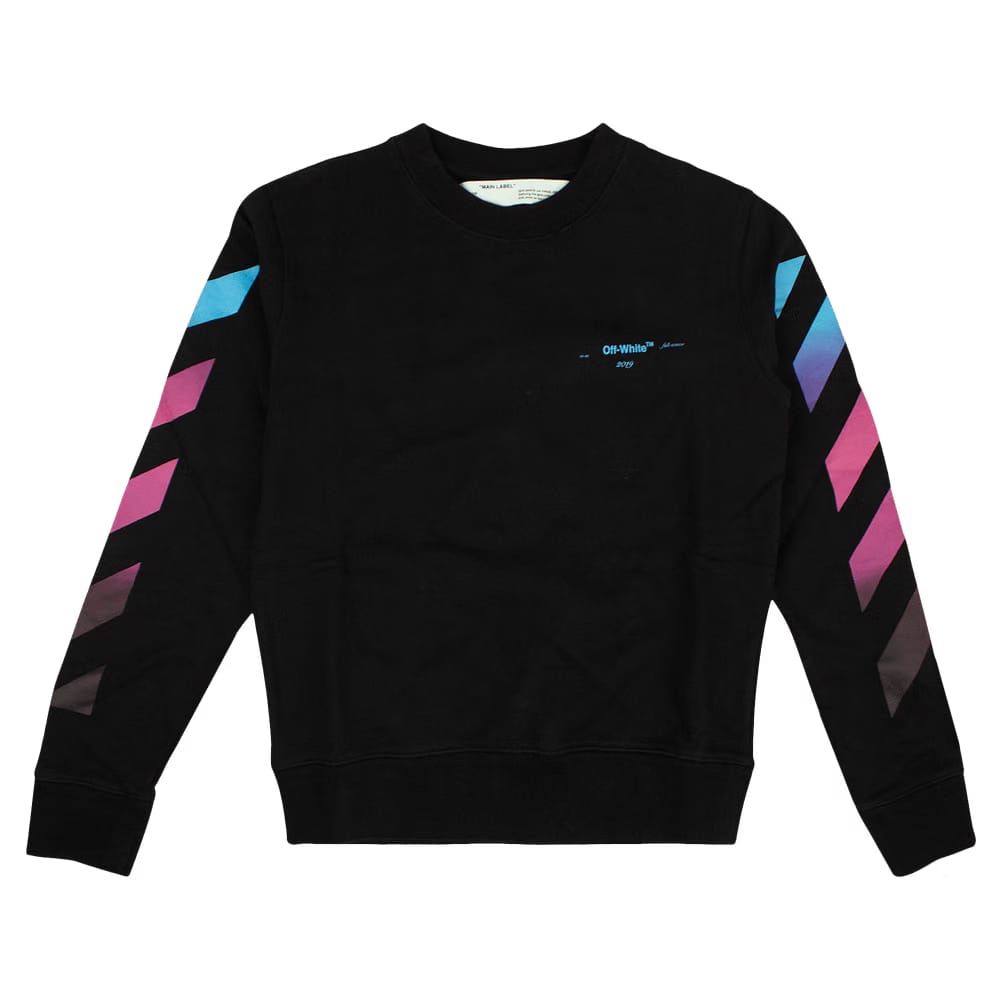 Off-White Striped Crewneck Sweatshirt Black
