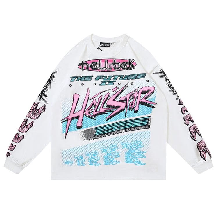 Hellstar Brain Racer Long-Sleeve T-Shirt White
