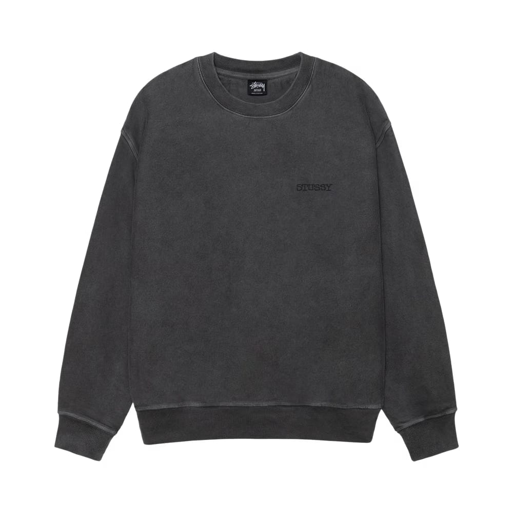 Stussy Jumbo Crew Pigment Dyed Black