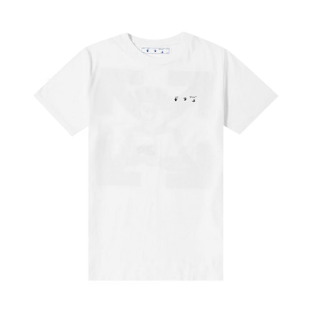 Off-White Pencil Arch Shorts-Sleeve Slim T-Shirt White/Black