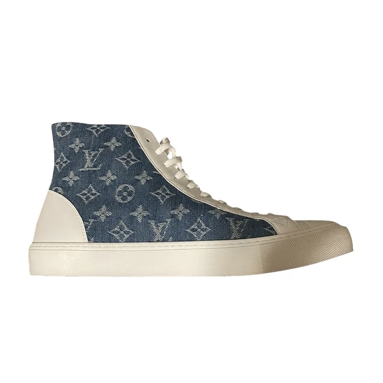 Louis Vuitton Tattoo Sneaker Boot White Denim