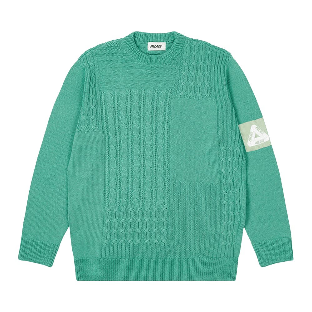 Palace Cable Patchwork Knit Mint