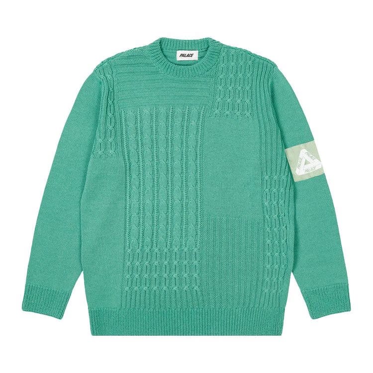 Palace Cable Patchwork Knit Mint