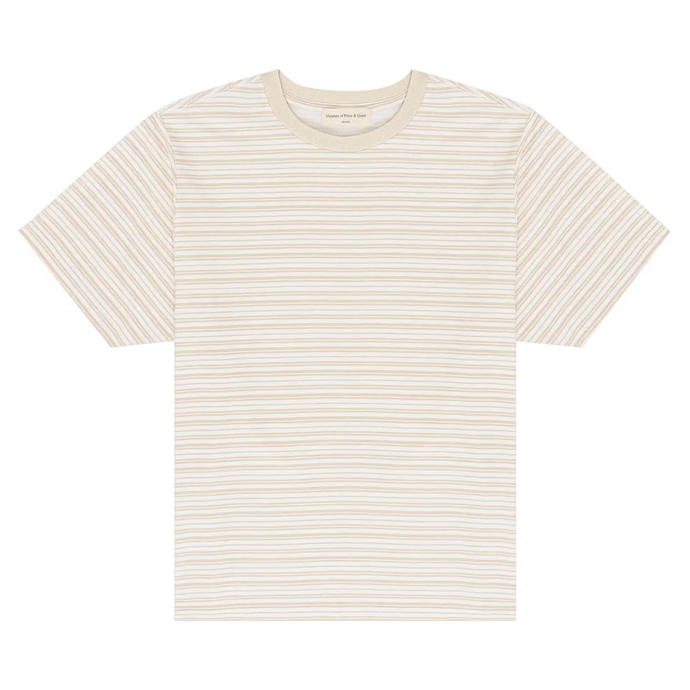 Museum of Peace & Quiet Wordmark Striped T-Shirt Bone